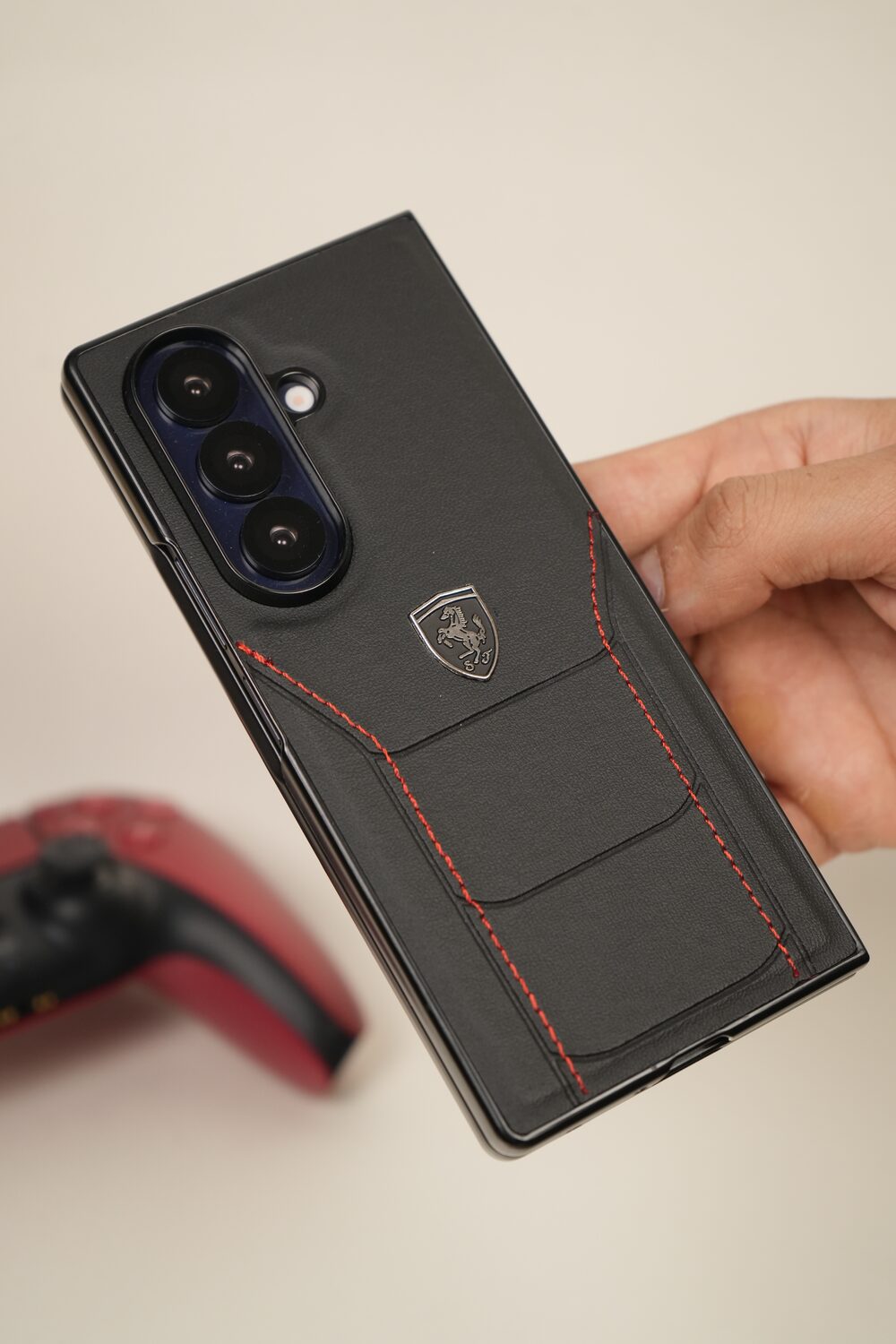 Samsung Galaxy Z Fold 7 FR Edition Stitched PU Leather Case Cover