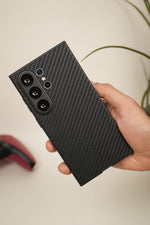 Samsung Galaxy S26 Ultra Carbon Fiber Texture Case – Slim Matte Back Cover with Camera Protection