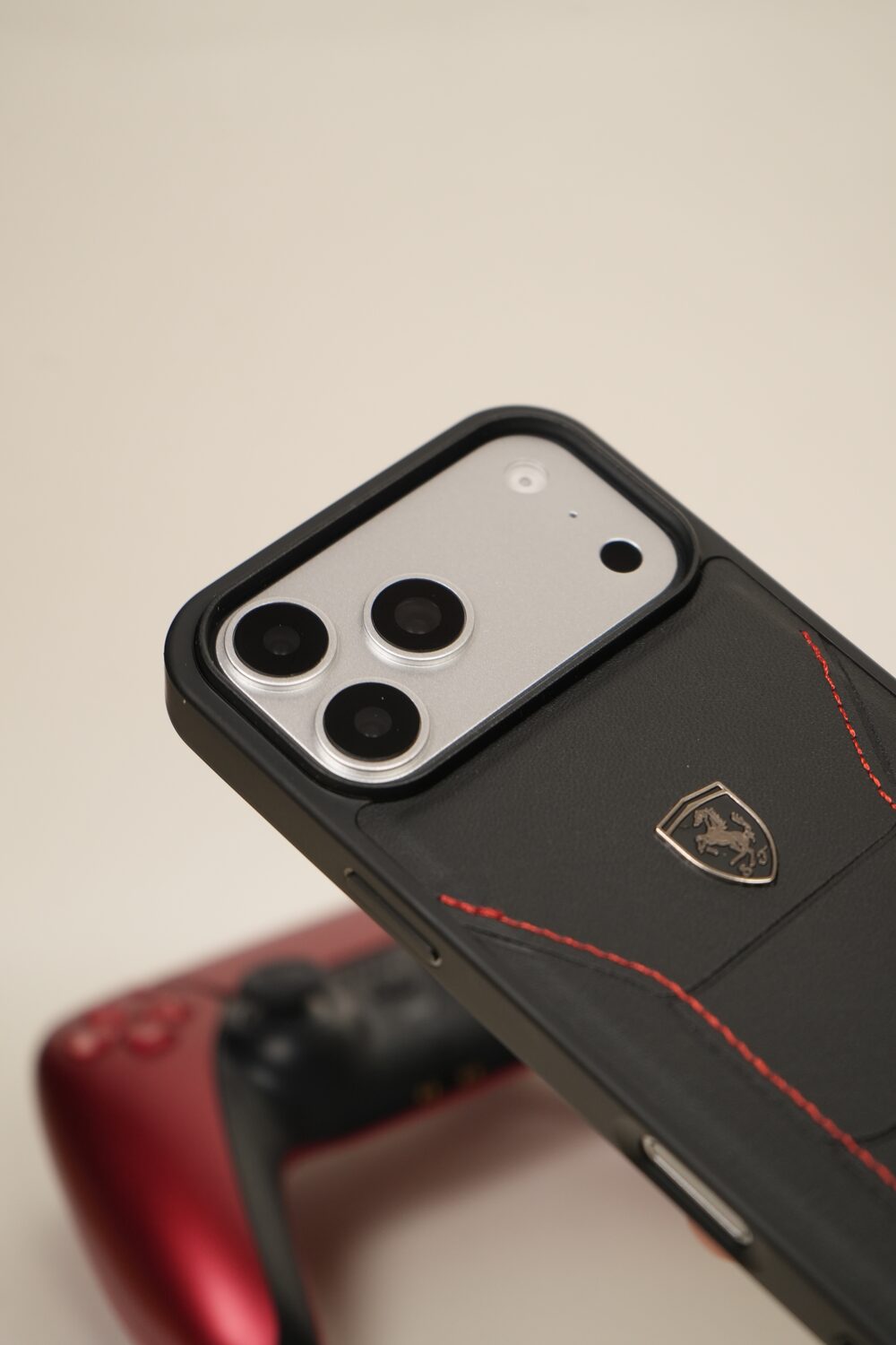 iPhone 17 Pro Max FR Edition Stitched PU Leather Case Cover