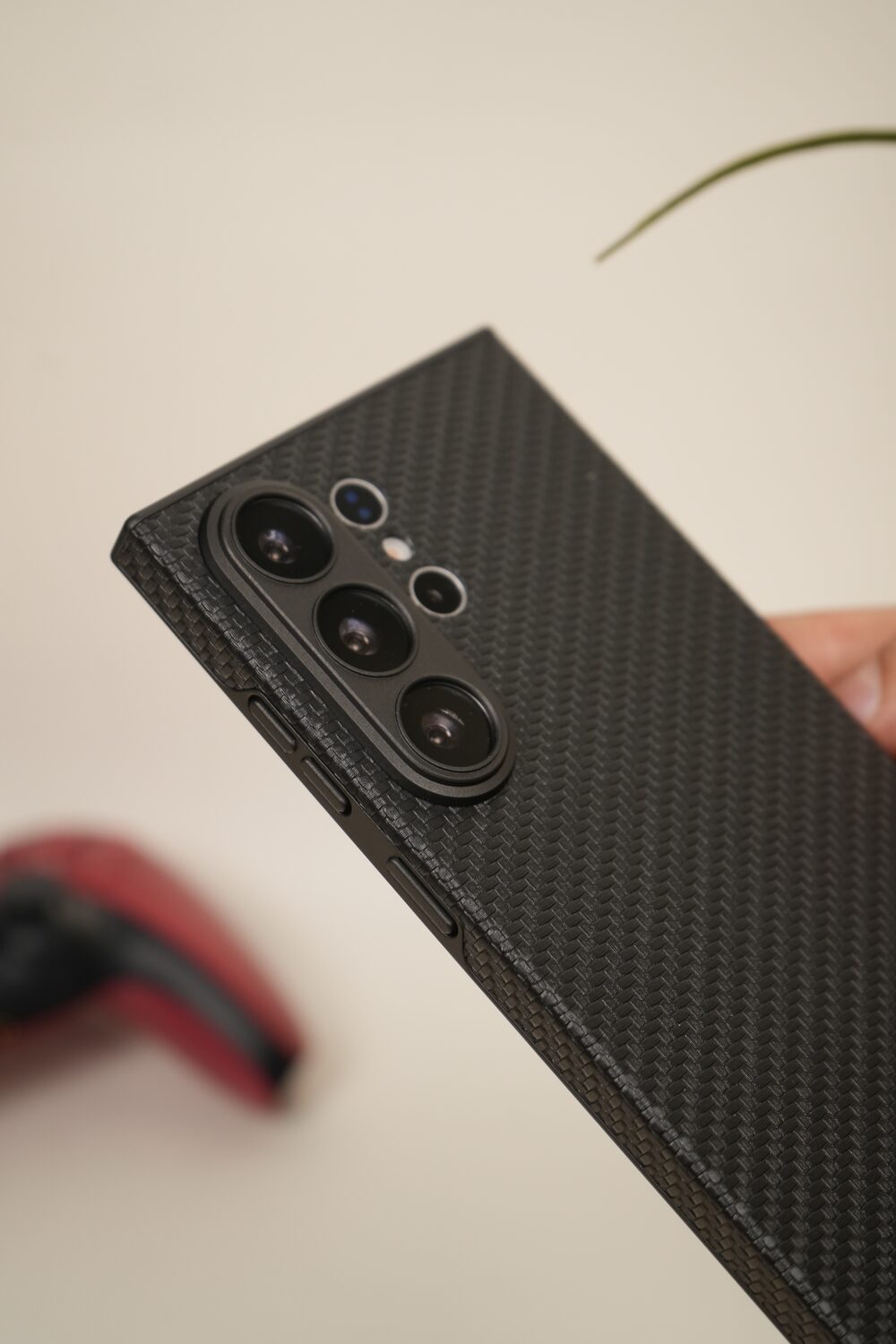Samsung Galaxy S26 Ultra Carbon Fiber Texture Case – Slim Matte Back Cover with Camera Protection