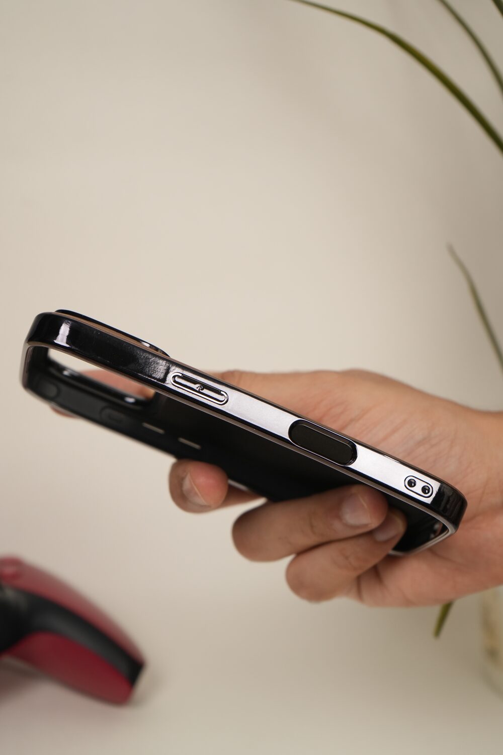 iPhone 17 Pro Max AMG Edition Stitched PU Leather Case Cover