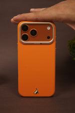 iPhone 17 Pro Max PU Leather Case with Gold Metal Camera Frame | Shockproof & Anti-Fingerprint