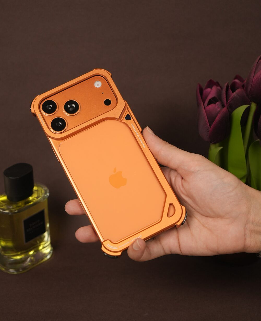 iPhone 17 Pro Max 9 Shaped Rectangular Frameless Metal Bumper Case with Camera Shield | Shockproof Aviation-Grade Alloy Frame