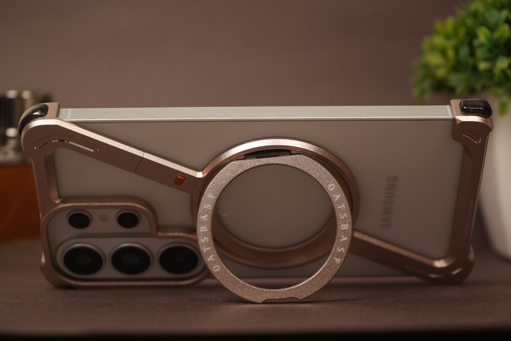 Samsung Galaxy S26 Ultra Naked Aluminum Case with Rotating MagSafe Ring Stand