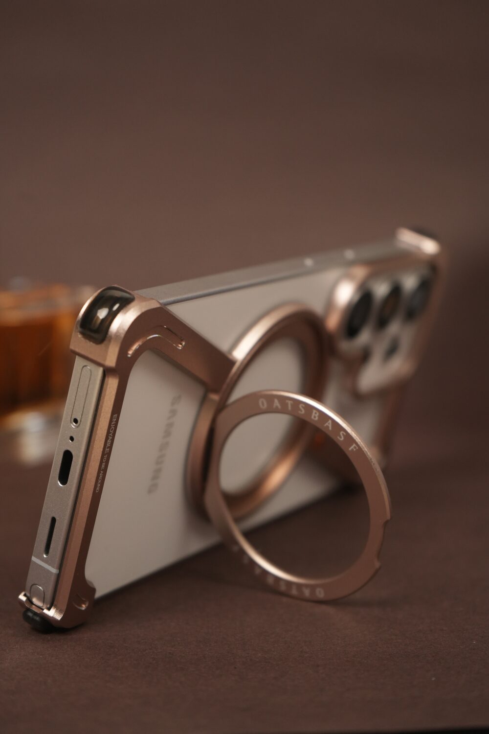 Samsung Galaxy S26 Ultra Naked Aluminum Case with Rotating MagSafe Ring Stand