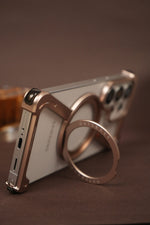 Samsung Galaxy S26 Ultra Naked Aluminum Case with Rotating MagSafe Ring Stand