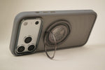 iPhone 17 Pro Max  Frosted MagSafe Case with Mechanical Gear 360° Rotating Ring Stand | Camera Protection