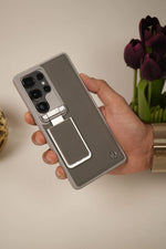 Samsung S25 Ultra Cover - Elegent Black Leather Case (With Camera Protection)