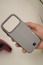 iPhone 17 Pro Max AMG Edition Stitched PU Leather Case Cover