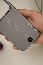 iPhone 17 Pro Max AMG Edition Stitched PU Leather Case Cover