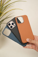 iPhone 16 Pro Max Pebble Grain Leather MagSafe Case with Metal Camera Bump | Slim & Anti-Scratch