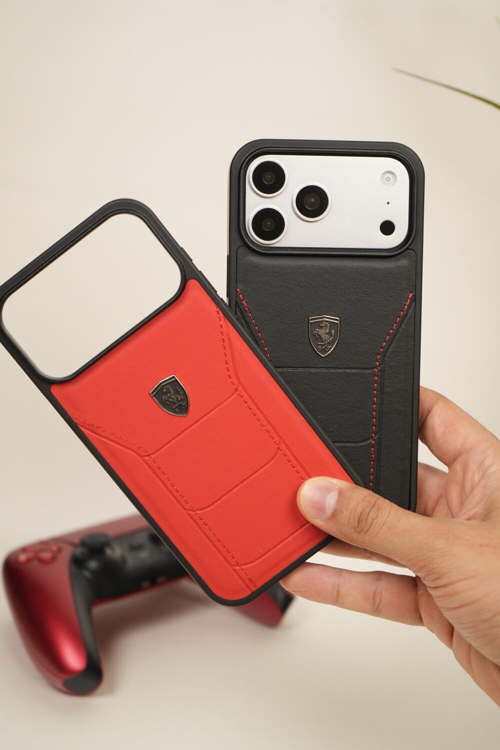 iPhone 17 Pro Max FR Edition Stitched PU Leather Case Cover