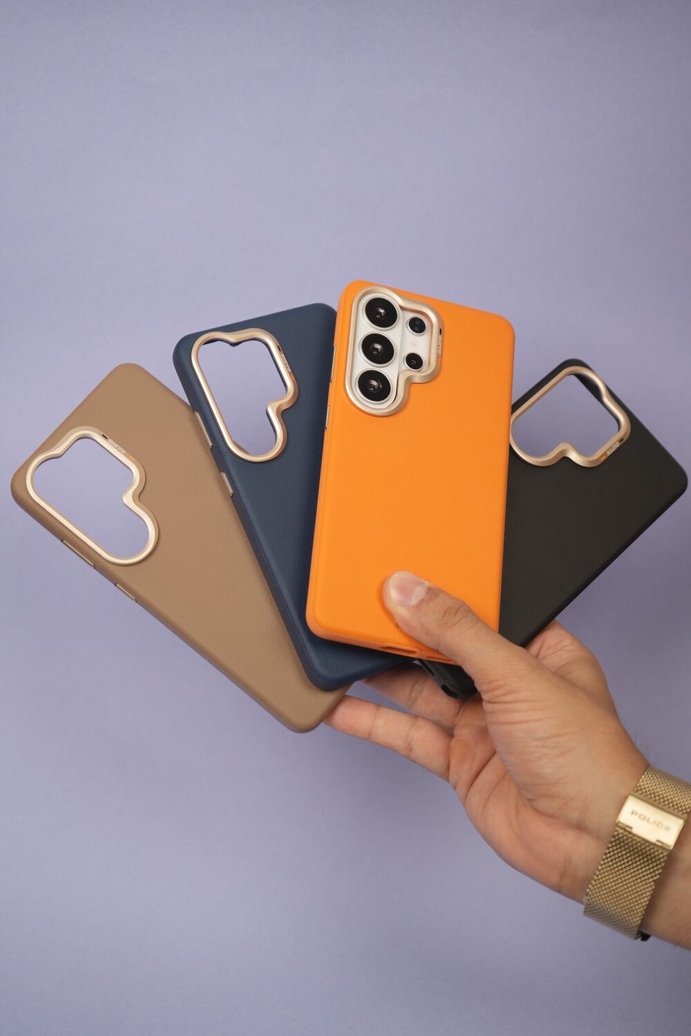 Exclusive Hard Back Case for Samsung S24 Ultra 5G with Leather Textured Finish, Matte finish Buttons and Soft Inner Fabric