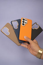 Exclusive Hard Back Case for Samsung S24 Ultra 5G with Leather Textured Finish, Matte finish Buttons and Soft Inner Fabric