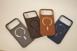 iPhone 17 Pro Dual Texture Leather MagSafe Case | Textured Grip Frame & Smooth Centre Panel
