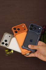 iPhone 17 Pro Max 9 Shaped Rectangular Frameless Metal Bumper Case with Camera Shield | Shockproof Aviation-Grade Alloy Frame