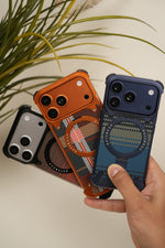 iPhone 17 Pro Max / 16 Pro Max Woven Plaid MagSafe Case with Rotating Ring Stand | Frameless Alloy Edition