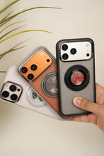 iPhone 16 Pro Max  Frosted MagSafe Case with Mechanical Gear 360° Rotating Ring Stand | Camera Protection