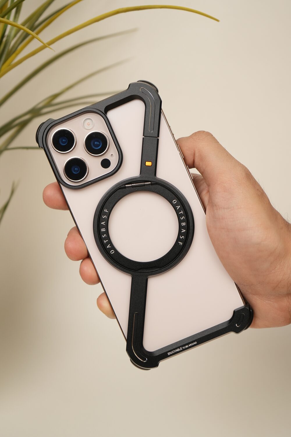 Samsung Galaxy Z Fold 7 Naked Aluminum Z-Frame Case with 360° Rotating MagSafe Ring Stand