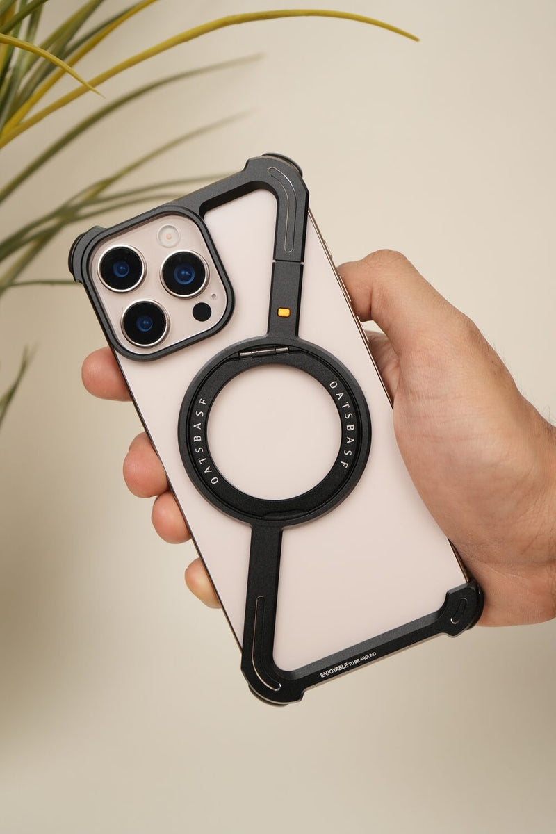 Samsung Galaxy Z Fold 7 Naked Aluminum Z-Frame Case with 360° Rotating MagSafe Ring Stand