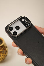 iPhone 17 Pro Max Genuine Leather Case with Metal Camera Frame & Microfiber Lining