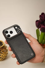 iPhone 17 Pro Max Genuine Leather Case with Metal Camera Frame & Microfiber Lining