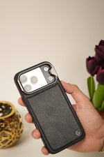 iPhone 17 Pro Max Genuine Leather Case with Metal Camera Frame & Microfiber Lining