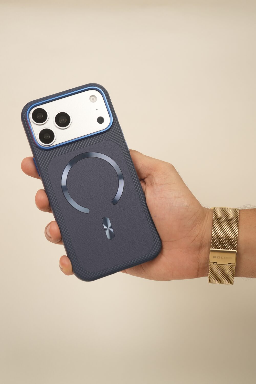 iPhone 17 Pro Dual Texture Leather MagSafe Case | Textured Grip Frame & Smooth Centre Panel