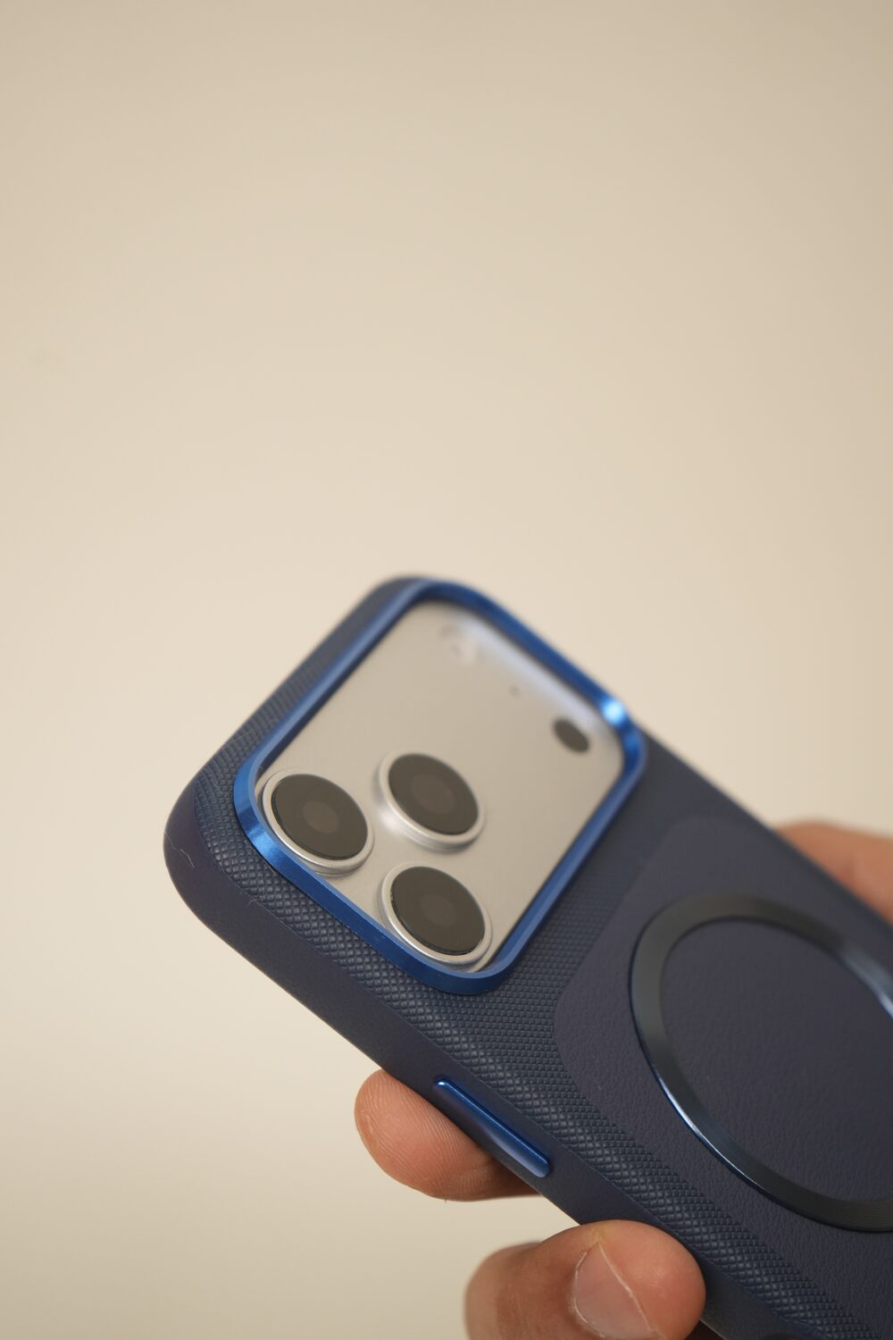 iPhone 17 Pro Dual Texture Leather MagSafe Case | Textured Grip Frame & Smooth Centre Panel