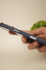iPhone 17 Pro Max PU Leather Case with Gold Metal Camera Frame | Shockproof & Anti-Fingerprint