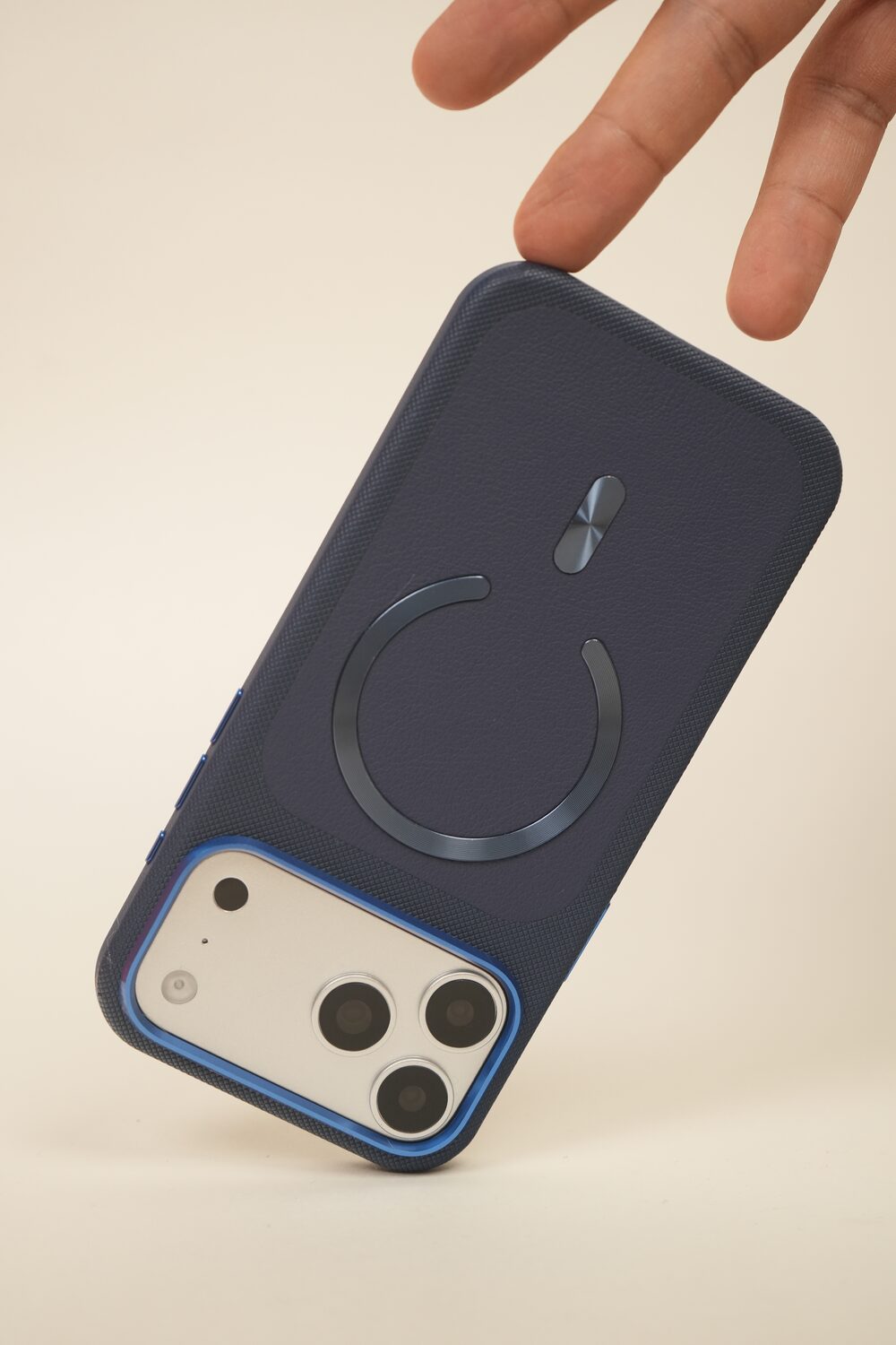 iPhone 17 Pro Dual Texture Leather MagSafe Case | Textured Grip Frame & Smooth Centre Panel