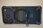 iPhone 17 Pro Max / 16 Pro Max Woven Plaid MagSafe Case with Rotating Ring Stand | Frameless Alloy Edition