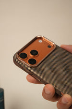 iPhone 17 Pro Max Carbon Fiber Texture Design Hard Pc MagSafe Case Cover BlueGreen