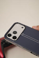 iPhone 17 Pro Max AMG Edition Stitched PU Leather Case Cover
