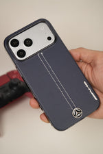 iPhone 17 Pro Max AMG Edition Stitched PU Leather Case Cover