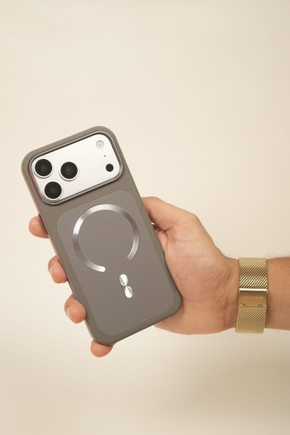 iPhone 17 Pro Dual Texture Leather MagSafe Case | Textured Grip Frame & Smooth Centre Panel