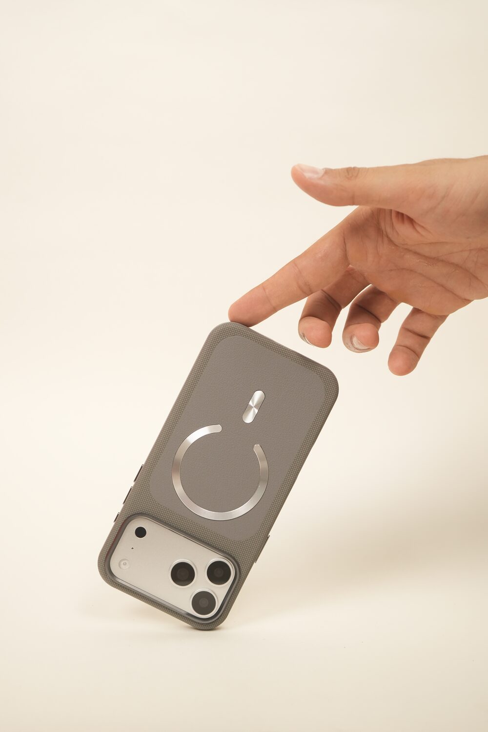 iPhone 17 Pro Dual Texture Leather MagSafe Case | Textured Grip Frame & Smooth Centre Panel