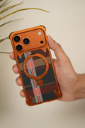 iPhone 17 Pro Max / 16 Pro Max Woven Plaid MagSafe Case with Rotating Ring Stand | Frameless Alloy Edition