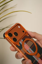 iPhone 17 Pro Max / 16 Pro Max Woven Plaid MagSafe Case with Rotating Ring Stand | Frameless Alloy Edition