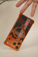 iPhone 17 Pro Max / 16 Pro Max Woven Plaid MagSafe Case with Rotating Ring Stand | Frameless Alloy Edition