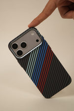 iPhone 17 Pro Max Carbon Fiber Texture Design Hard Pc MagSafe Case Cover BlueGreen