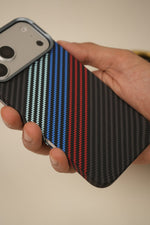 iPhone 17 Pro Max Carbon Fiber Texture Design Hard Pc MagSafe Case Cover BlueGreen