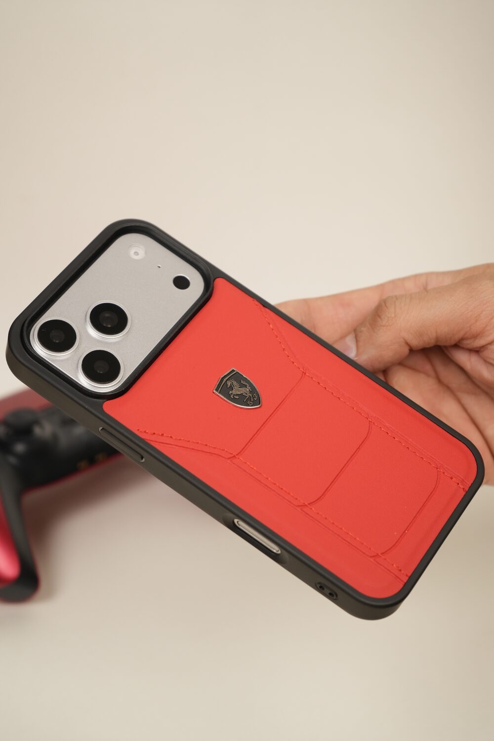 iPhone 17 Pro Max FR Edition Stitched PU Leather Case Cover