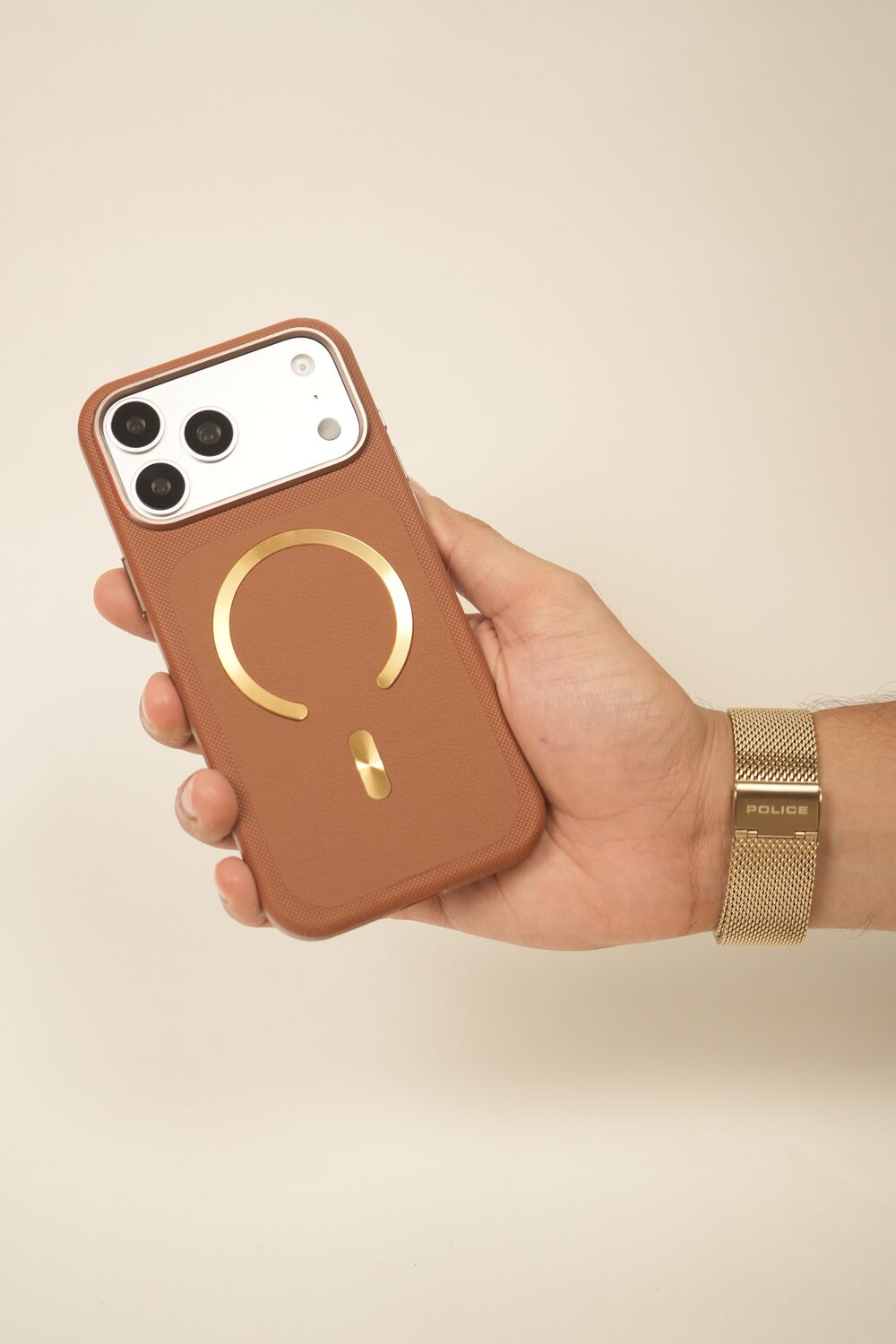 iPhone 17 Pro Dual Texture Leather MagSafe Case | Textured Grip Frame & Smooth Centre Panel