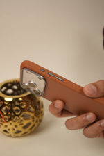 iPhone 17 Pro PU Leather Case with Metal Camera Frame & Built-in MagSafe Back Cover