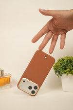 iPhone 17 Pro Max PU Leather Case with Gold Metal Camera Frame | Shockproof & Anti-Fingerprint
