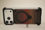 iPhone 17 Pro Max / 16 Pro Max Woven Plaid MagSafe Case with Rotating Ring Stand | Frameless Alloy Edition
