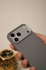 iPhone 17 Pro PU Leather Case with Metal Camera Frame & Built-in MagSafe Back Cover