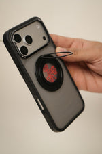 iPhone 17 Pro Max  Frosted MagSafe Case with Mechanical Gear 360° Rotating Ring Stand | Camera Protection