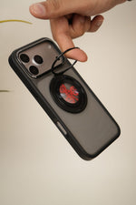 iPhone 17 Pro Max  Frosted MagSafe Case with Mechanical Gear 360° Rotating Ring Stand | Camera Protection